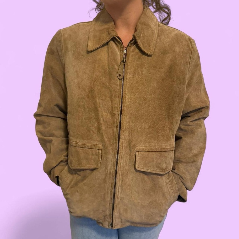 Classic Tan Suede Utility Jacket